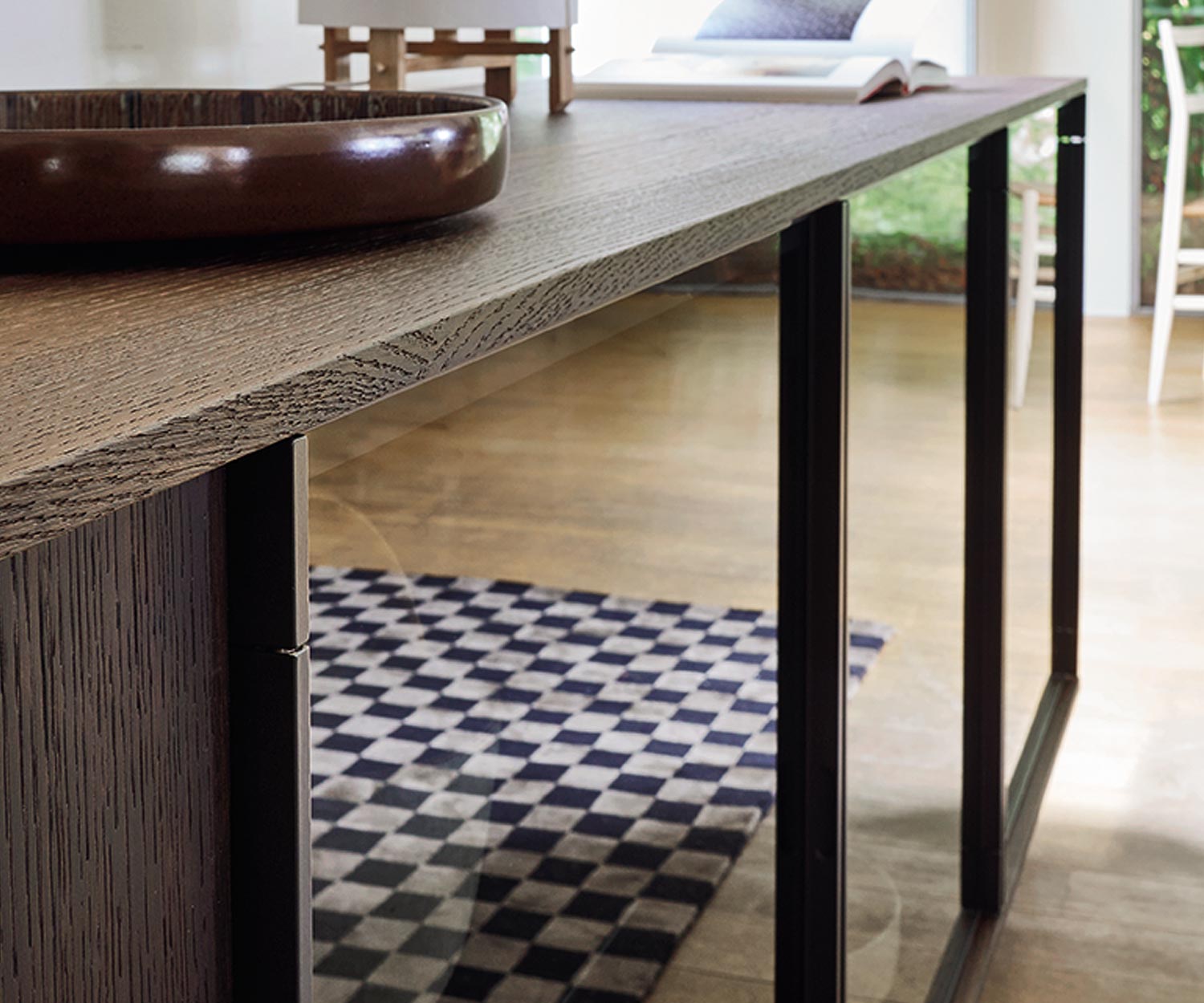 Moderne Livitalia Design en verre Sideboard Scrigno en détail les poignées Moderne Livitalia Design en verre Sideboard Scrigno en détail les poignées