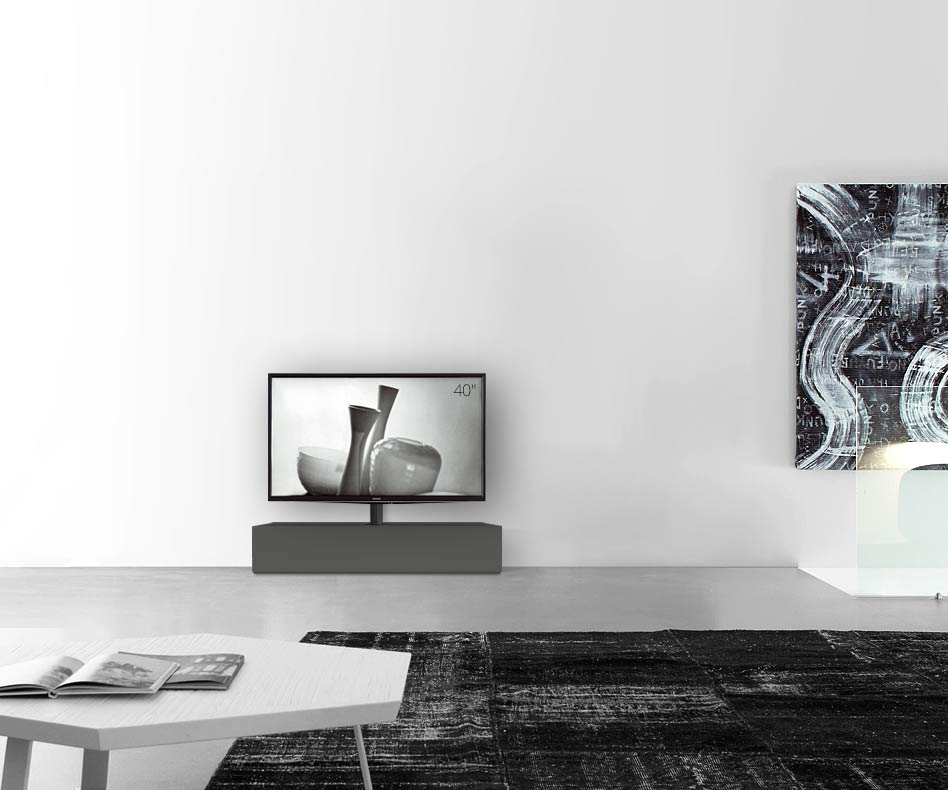 Table basse design Configurateur avec support TV au sol Largeur 120 25,5 54,6 gris foncé mat Table basse design Configurateur avec support TV au sol Largeur 120 25,5 54,6 gris foncé mat