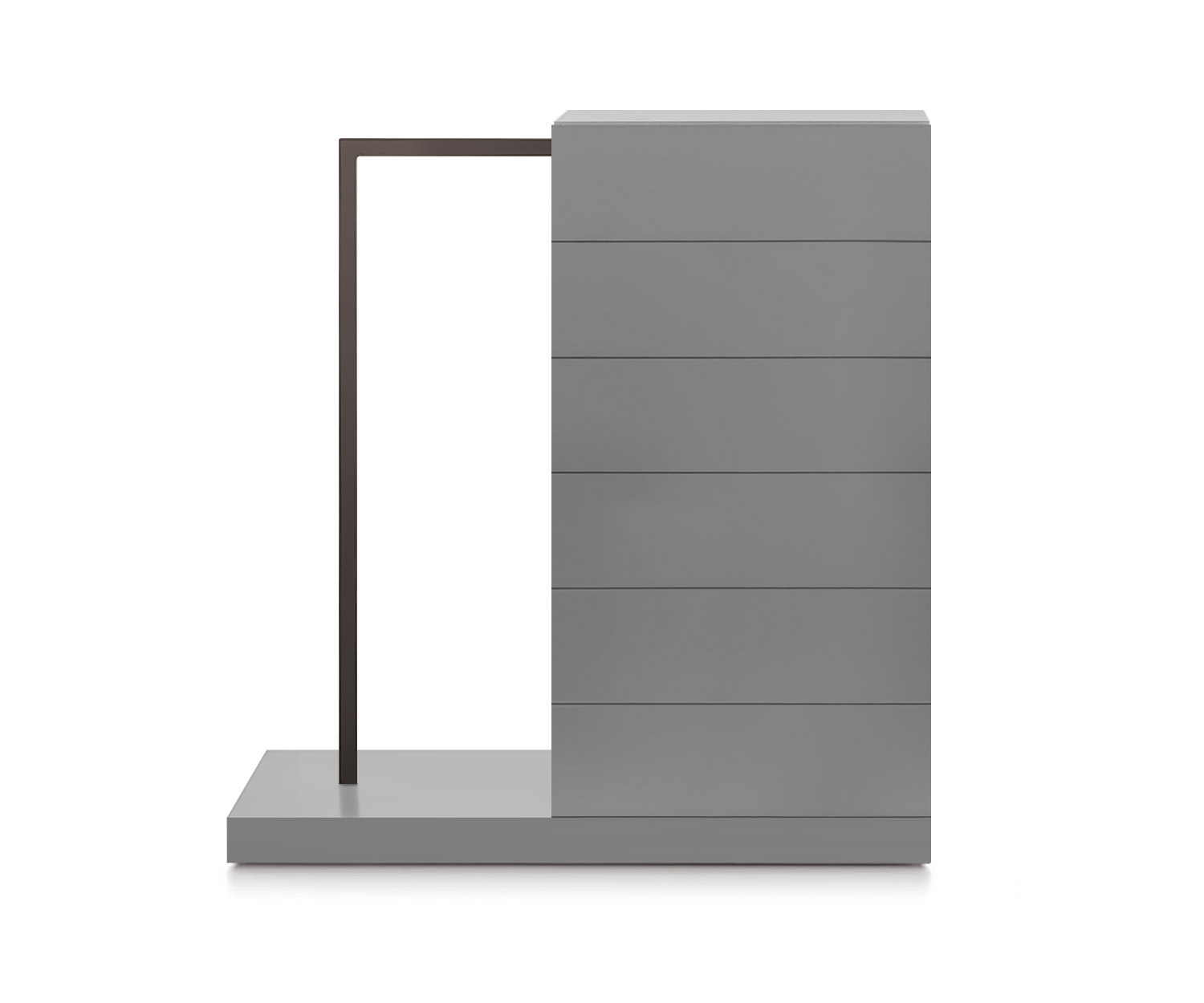 Novamobili Commode haute Easy6 + penderie à gauche L54cm gris clair mat330 Novamobili Commode haute Easy6 + penderie à gauche L54cm gris clair mat330