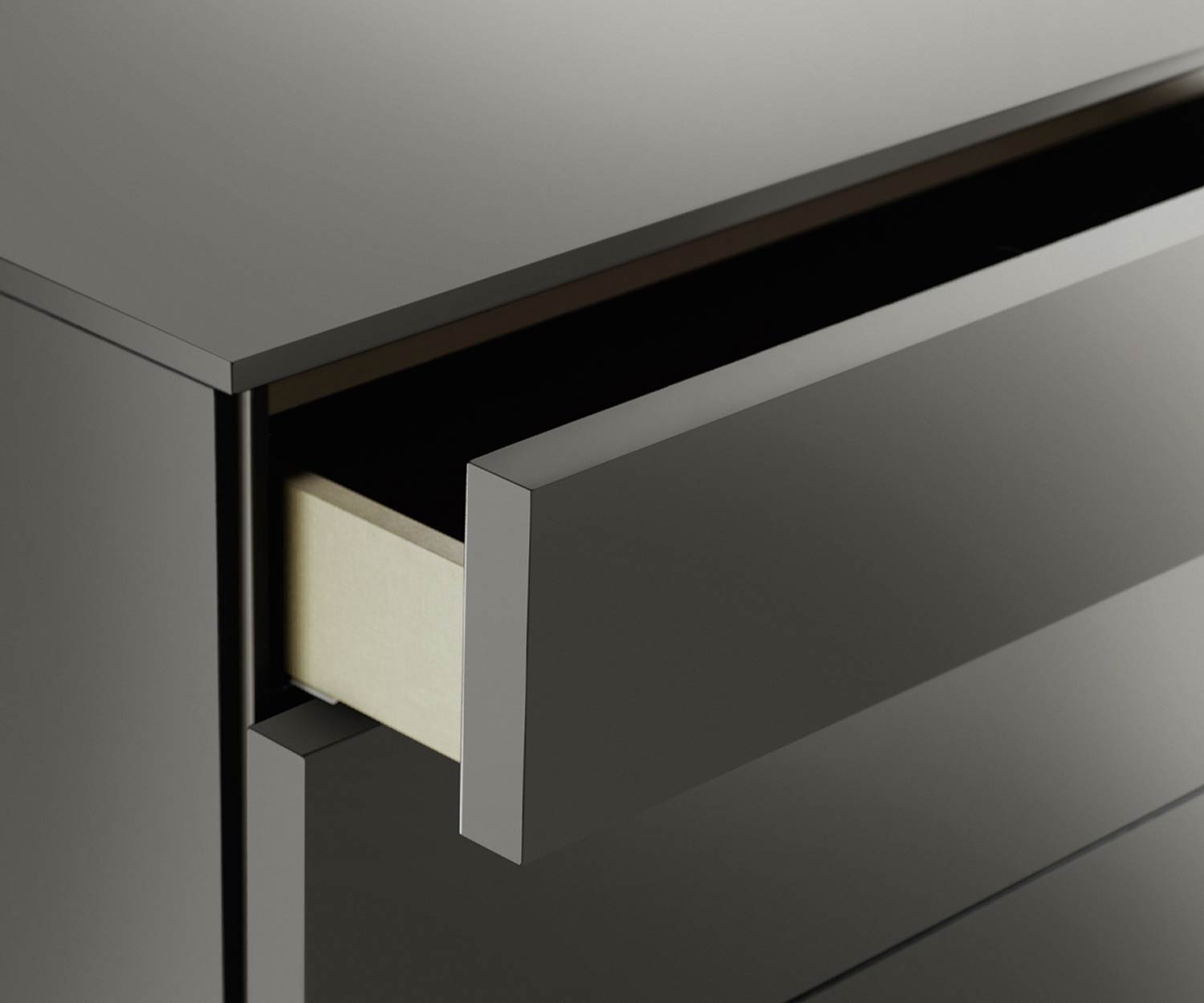 Haute qualité Livitalia Comode Valeo détail tiroir ouvert poignée encochée Haute qualité Livitalia Comode Valeo détail tiroir ouvert poignée encochée