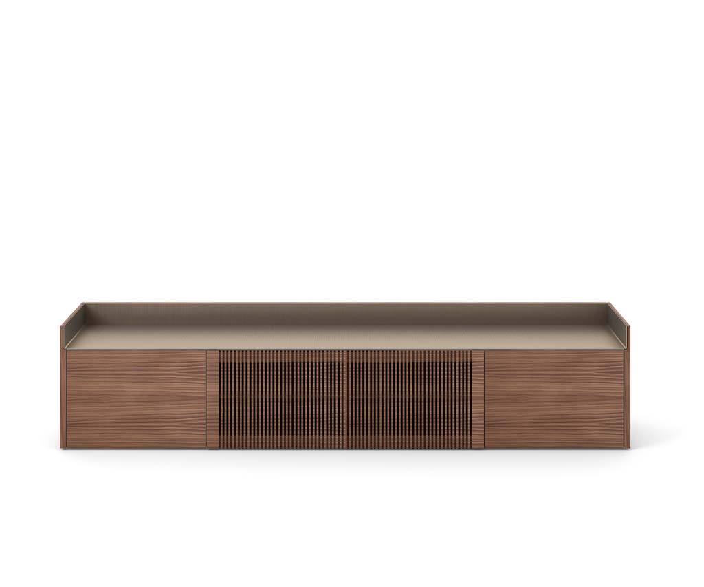 Punt Stockholm TV Design Lowboard sideboard pieds mur suspendu chêne noyer aluminium or rose bronze Punt Stockholm TV Design Lowboard sideboard pieds mur suspendu chêne noyer aluminium or rose bronze