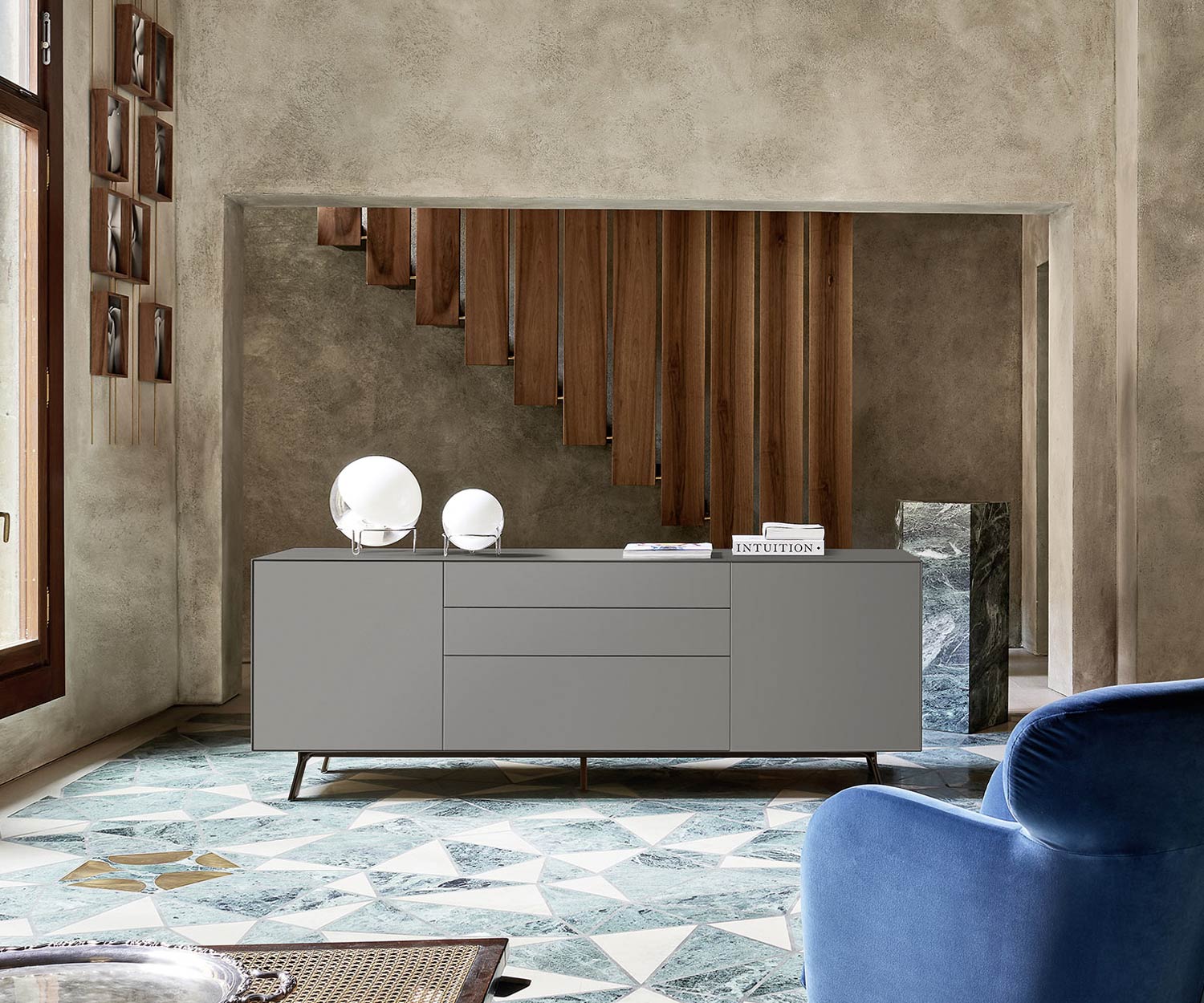 Exclusif Livitalia Minimal 20 Sideboard gris clair laqué mat Exclusif Livitalia Minimal 20 Sideboard gris clair laqué mat