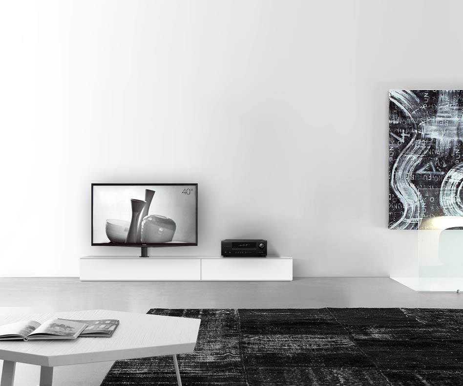 Table basse design Configurateur avec support TV au sol Largeur 210 25,5 54,6 gauche blanc mat Table basse design Configurateur avec support TV au sol Largeur 210 25,5 54,6 gauche blanc mat