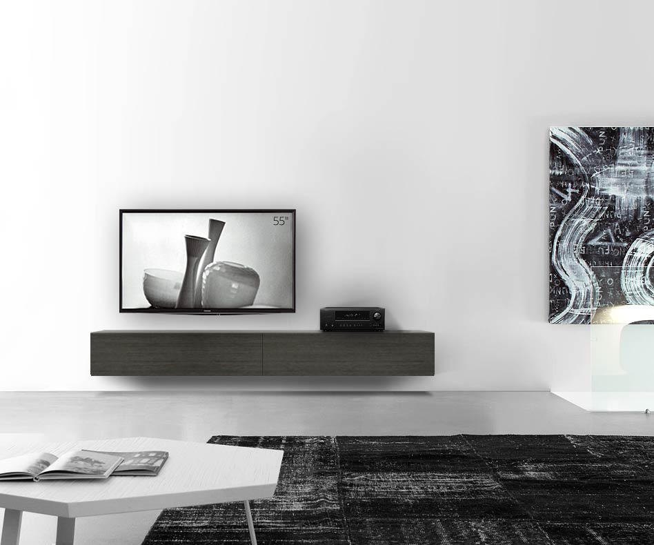 Livitalia Bois Design Lowboard Configurateur mural 240 cm 32 cm 46 cm Chêne gris Livitalia Bois Design Lowboard Configurateur mural 240 cm 32 cm 46 cm Chêne gris