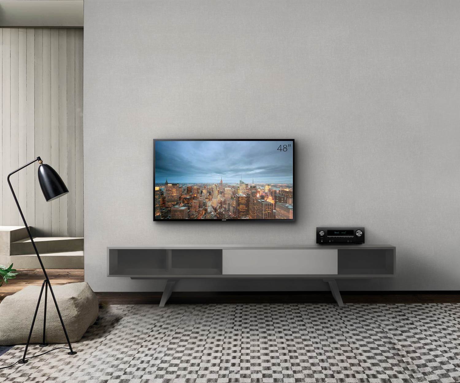 Exclusif al2 e klipse 005 Design Lowboard 225 cm de large en gris clair Exclusif al2 e klipse 005 Design Lowboard 225 cm de large en gris clair