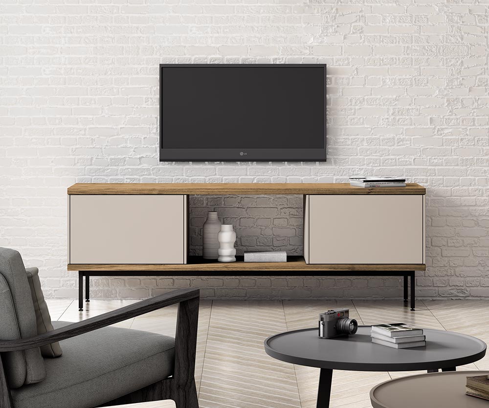 Punt Sideboard Slats Slats chêne sable 2 portes Punt Sideboard Slats Slats chêne sable 2 portes