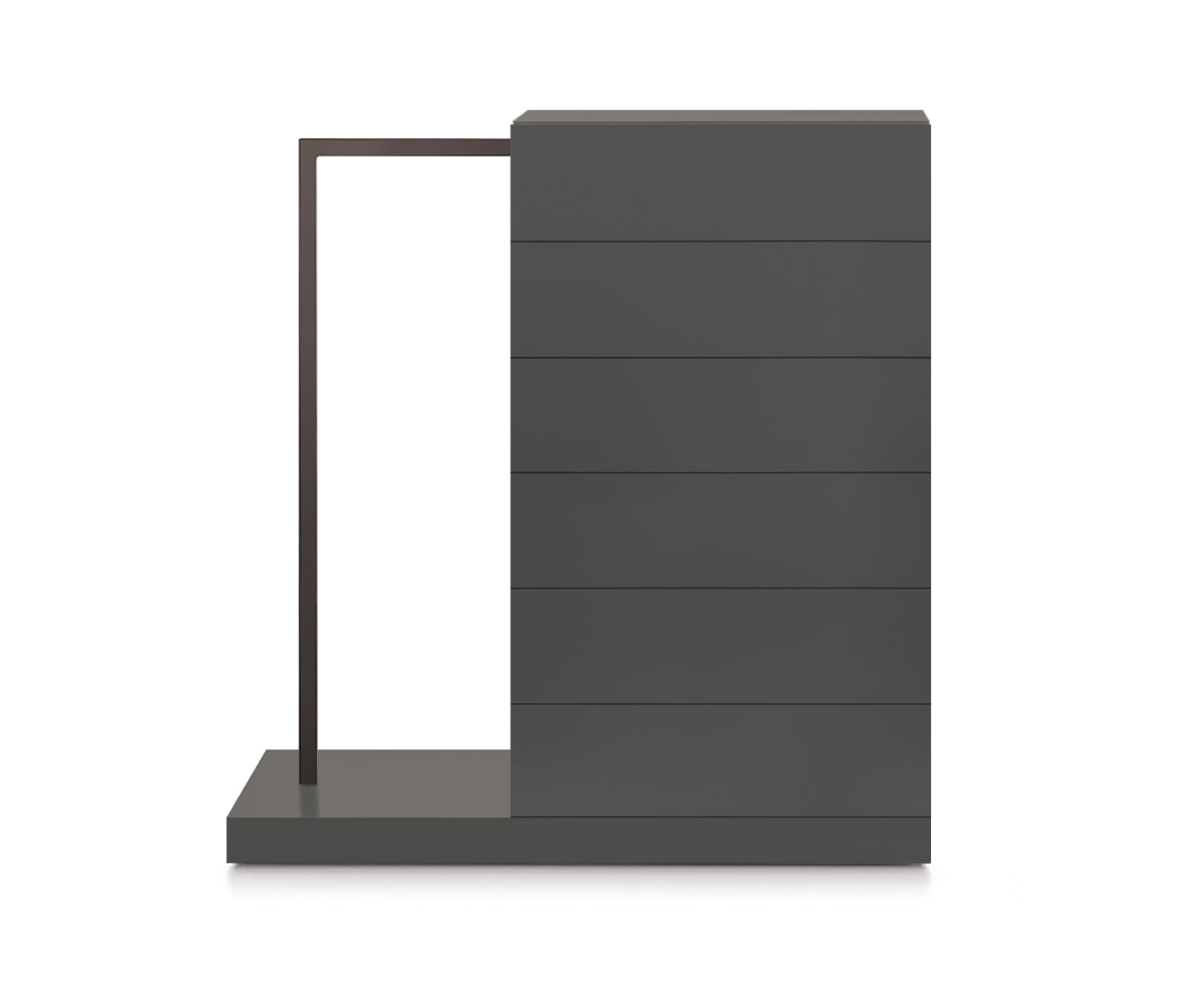 Novamobili Commode haute Easy6 + penderie à gauche L64cm mat quarz310 Novamobili Commode haute Easy6 + penderie à gauche L64cm mat quarz310