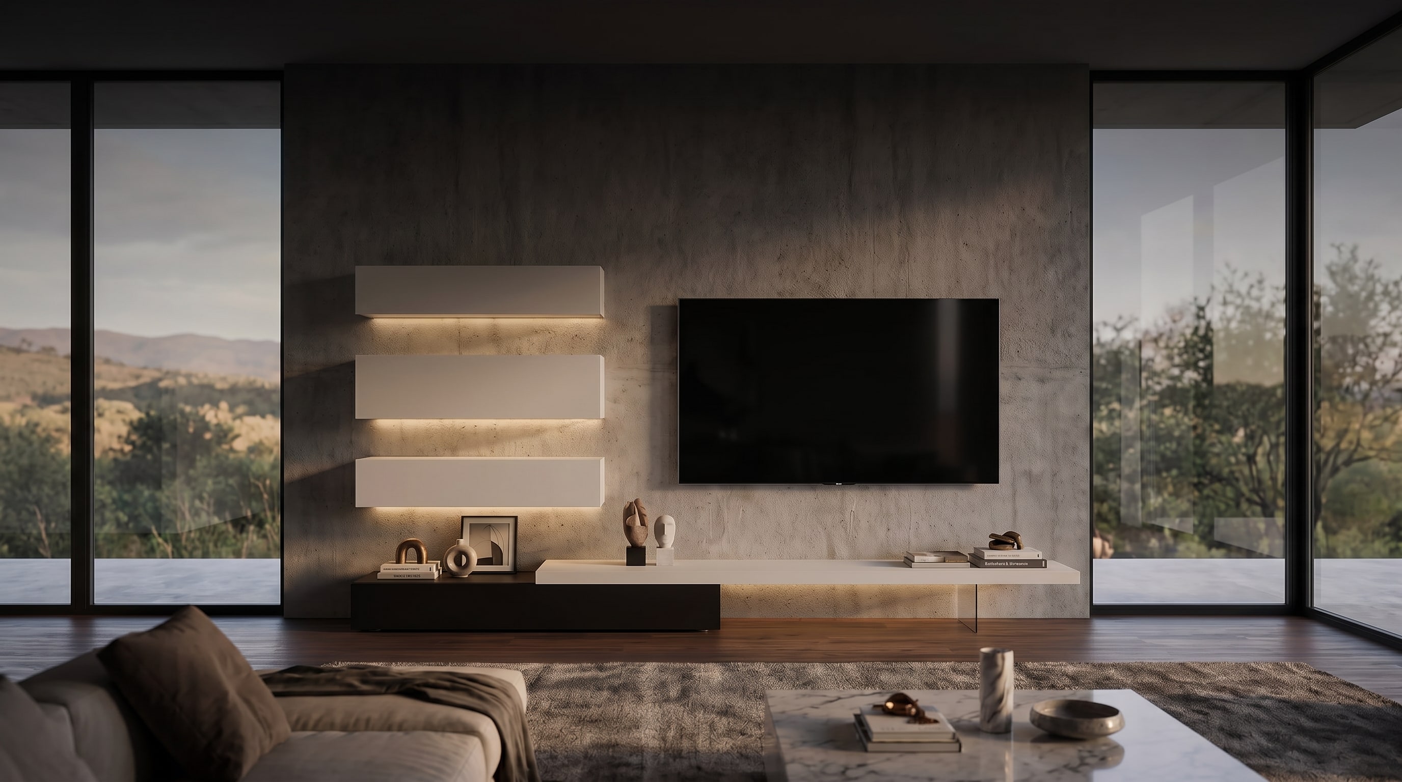 Aménager un grand salon : Meubles TV XXL et lowboards dès 240 cm