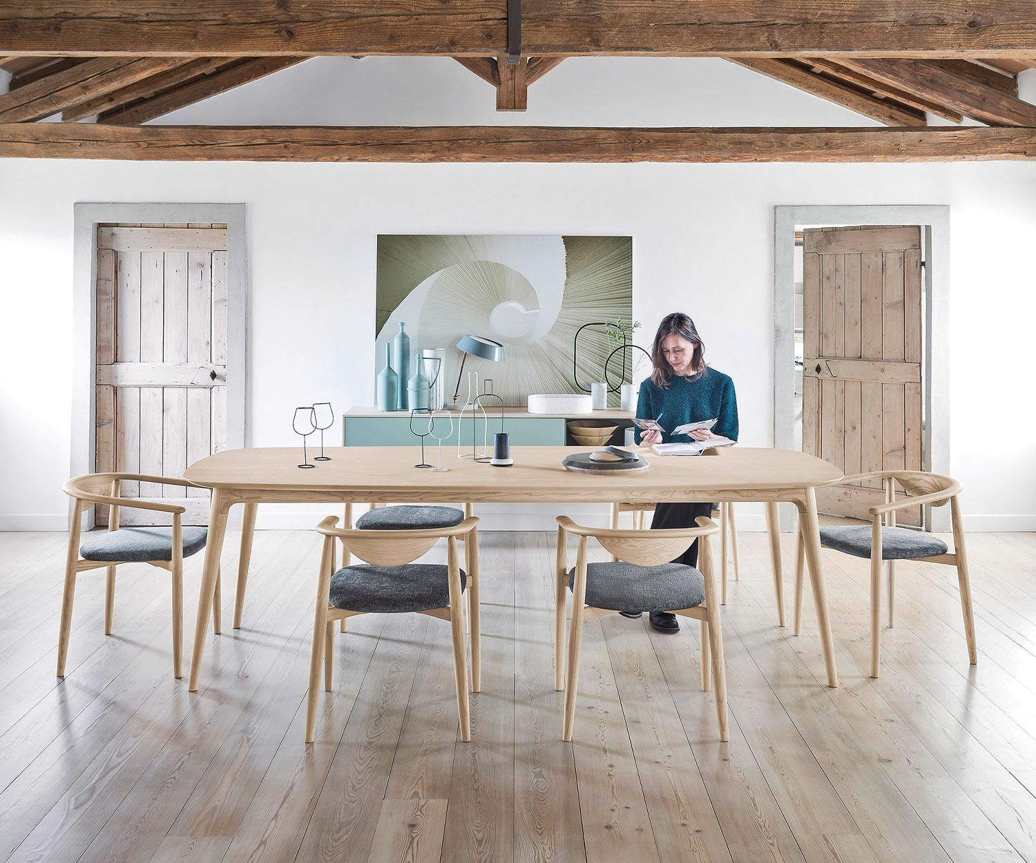 Haute qualité Novamobili Table design Hanami Table de salle à manger en chêne Haute qualité Novamobili Table design Hanami Table de salle à manger en chêne