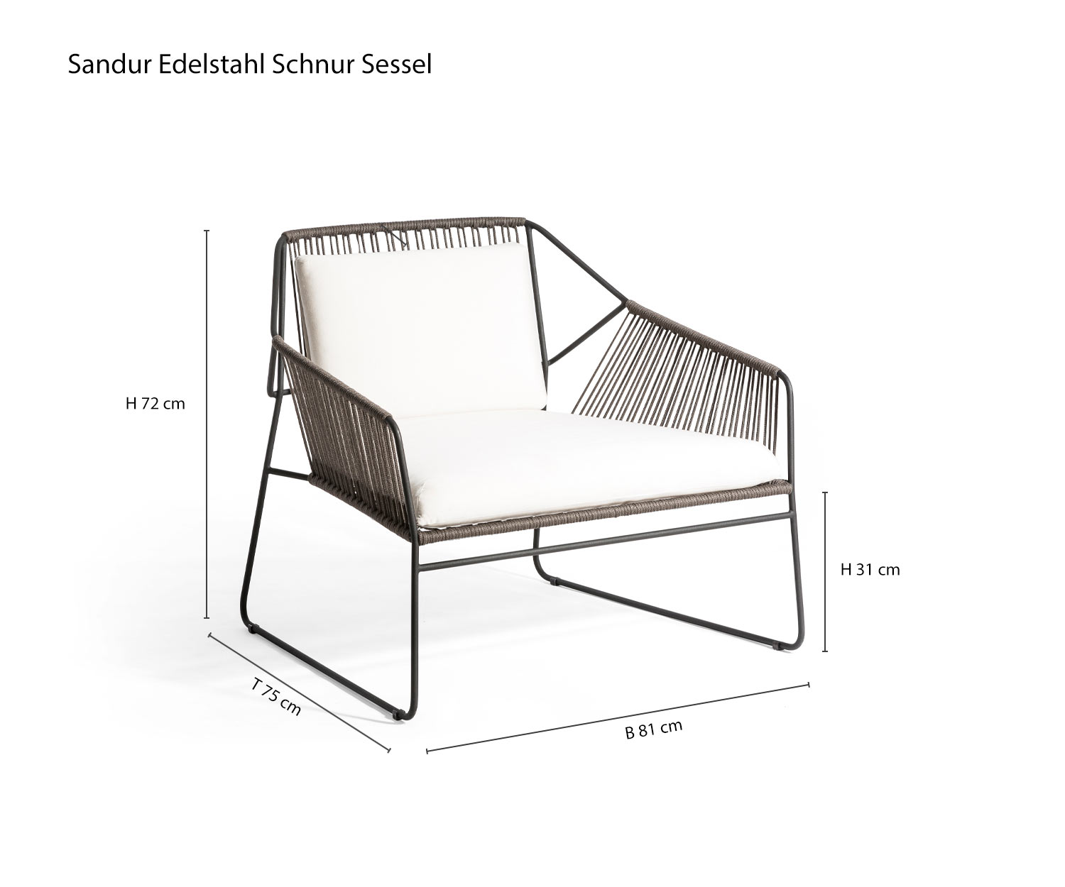 Confortable Oasiq Sandur Fauteuil de jardin Taille Dimensions Esquisse Dimensions Confortable Oasiq Sandur Fauteuil de jardin Taille Dimensions Esquisse Dimensions