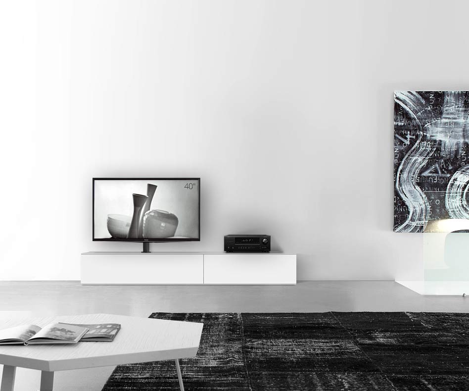 Table basse design Configurateur avec support TV au sol Largeur 210 33,5 45 gauche blanc mat Table basse design Configurateur avec support TV au sol Largeur 210 33,5 45 gauche blanc mat