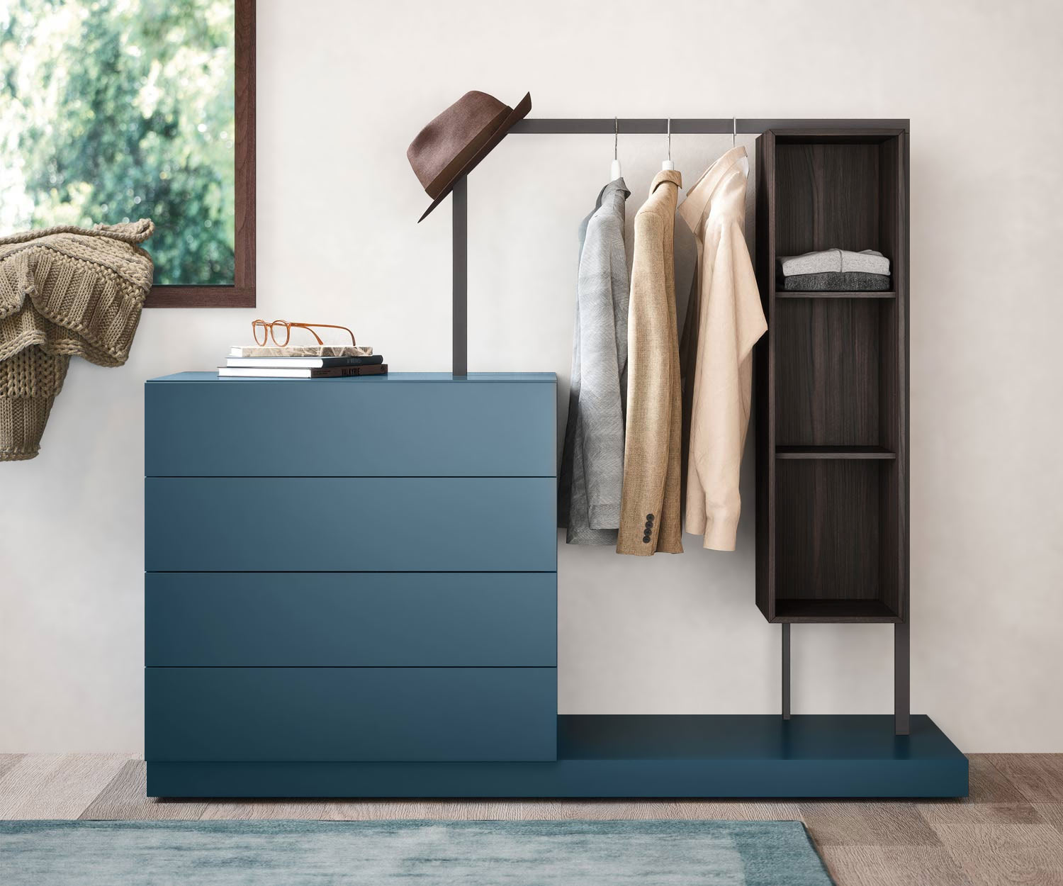 Novamobili Commode Easy 4 avec penderie Novamobili Commode Easy 4 avec penderie