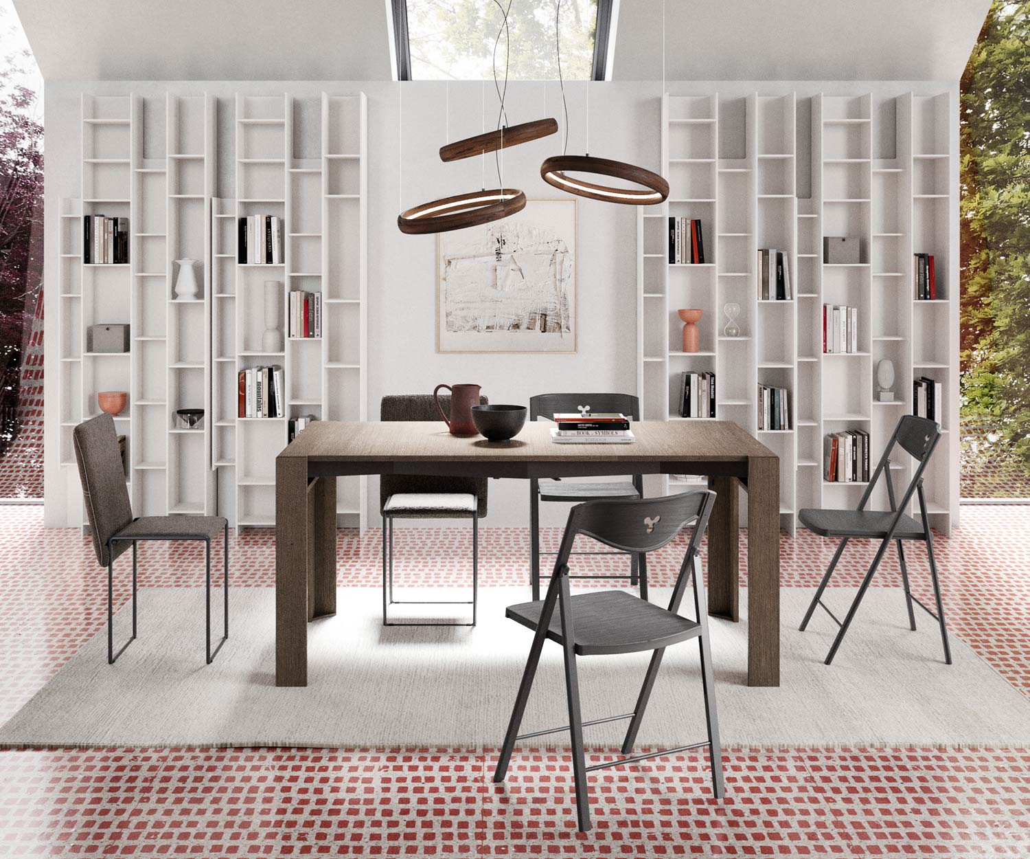 Ozzio_Console T024 extensible vers la table à manger avec plateaux Ozzio_Console T024 extensible vers la table à manger avec plateaux