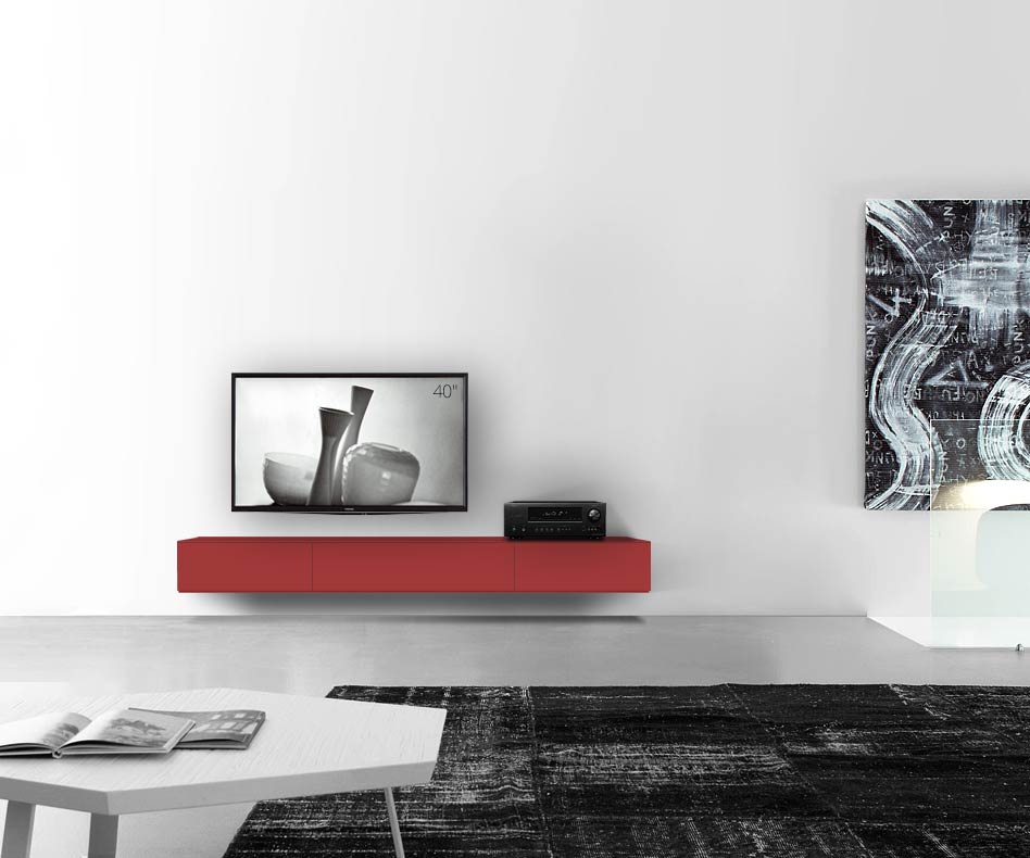 /Design Lowboard mur B210 H25 5 rouge mat /Design Lowboard mur B210 H25 5 rouge mat