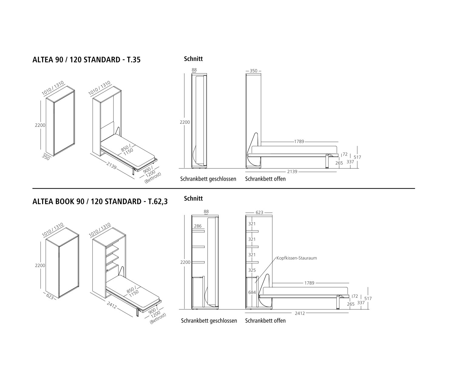 Clei Lits escamotables Altea Book skizze3 Clei Lits escamotables Altea Book skizze3