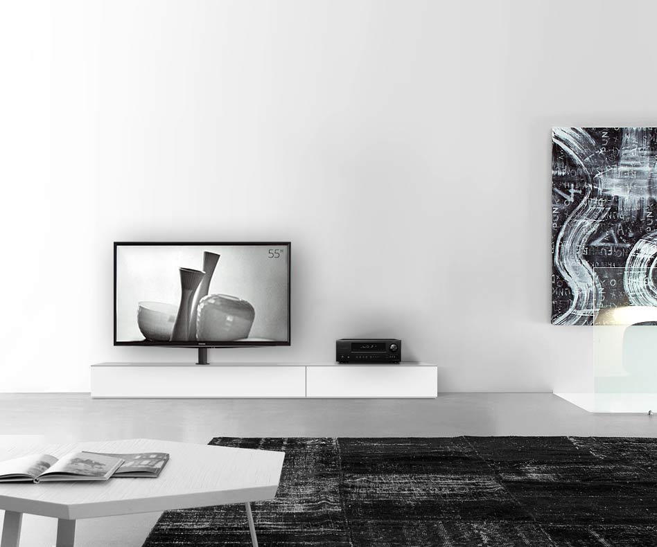 Table basse design Configurateur avec support TV au sol Largeur 240 25,5 54,6 gauche blanc mat Table basse design Configurateur avec support TV au sol Largeur 240 25,5 54,6 gauche blanc mat