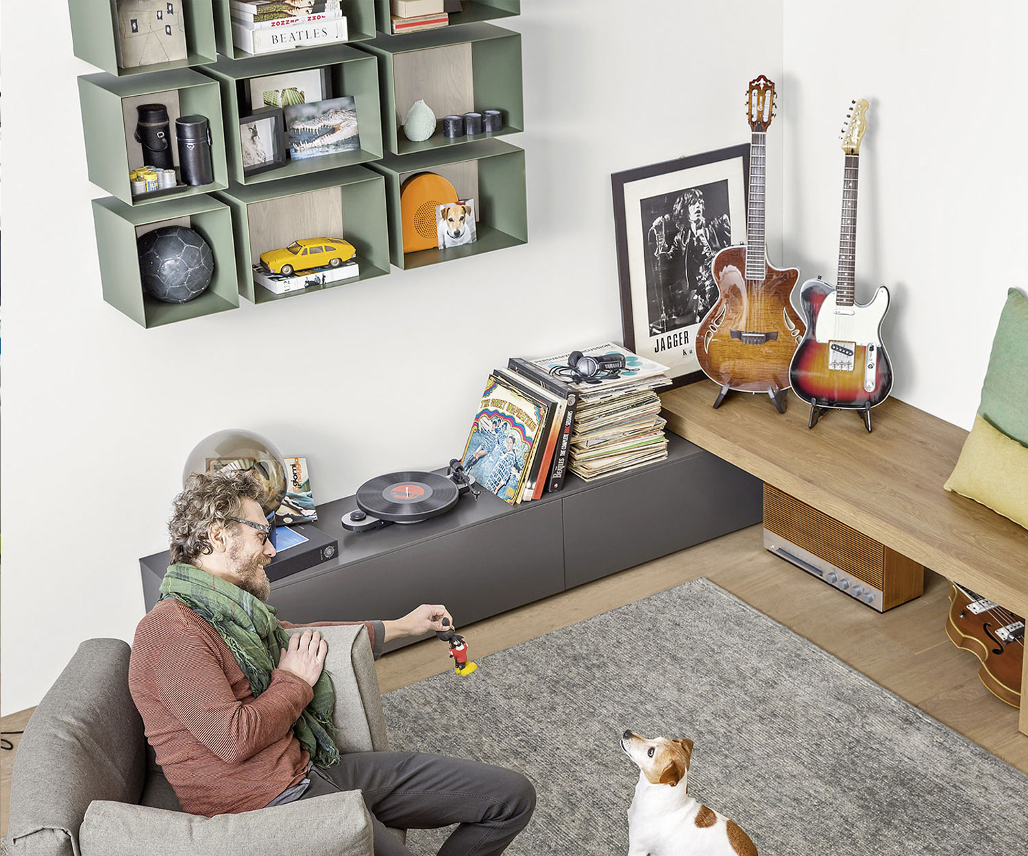 Étagère murale design haut de gamme Boîte métallique suspendue en vert Étagère murale design haut de gamme Boîte métallique suspendue en vert