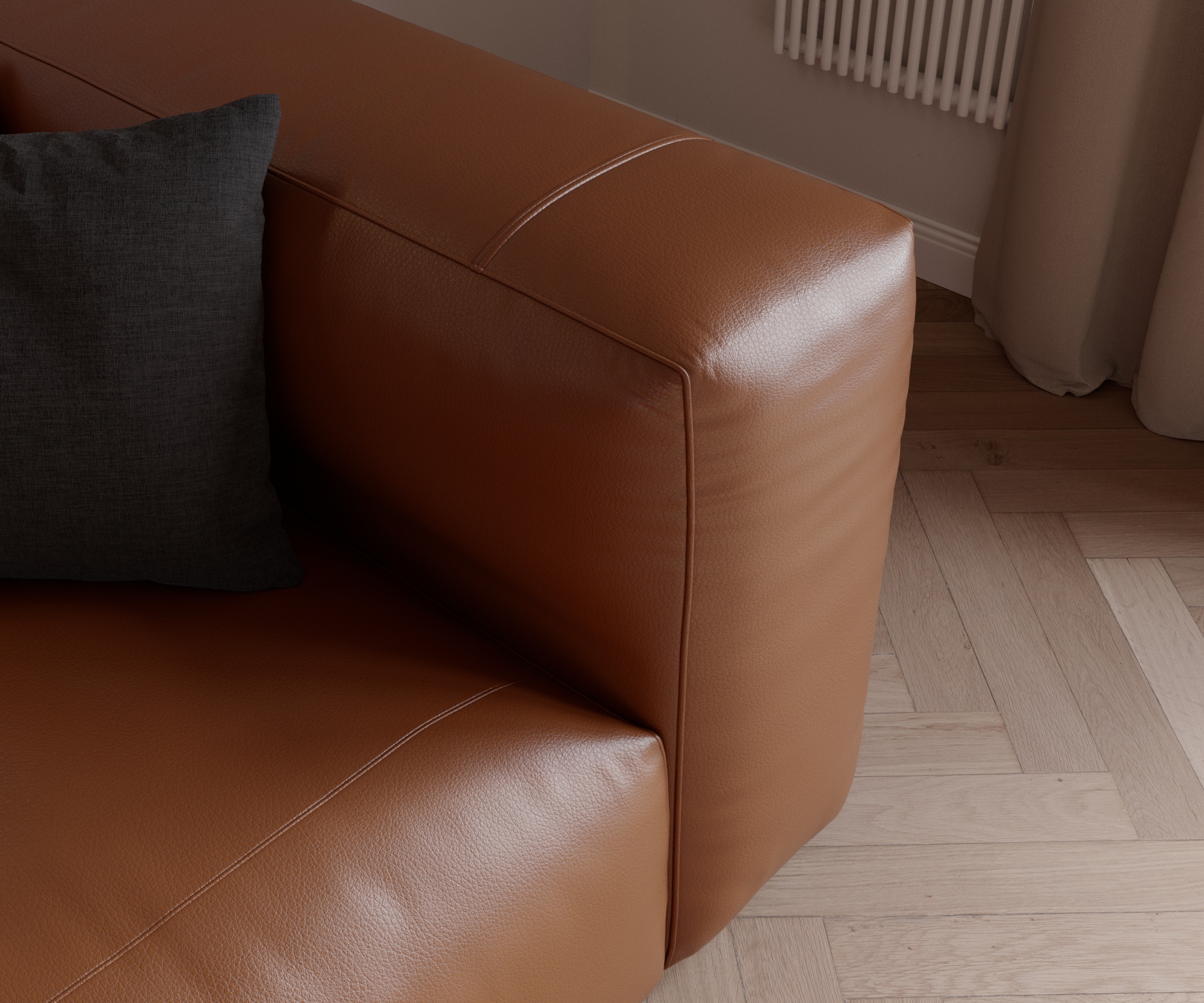 Prostoria Cloud Cuir Divina Cognac Chaise Lounge gauche Prostoria Cloud Cuir Divina Cognac Chaise Lounge gauche