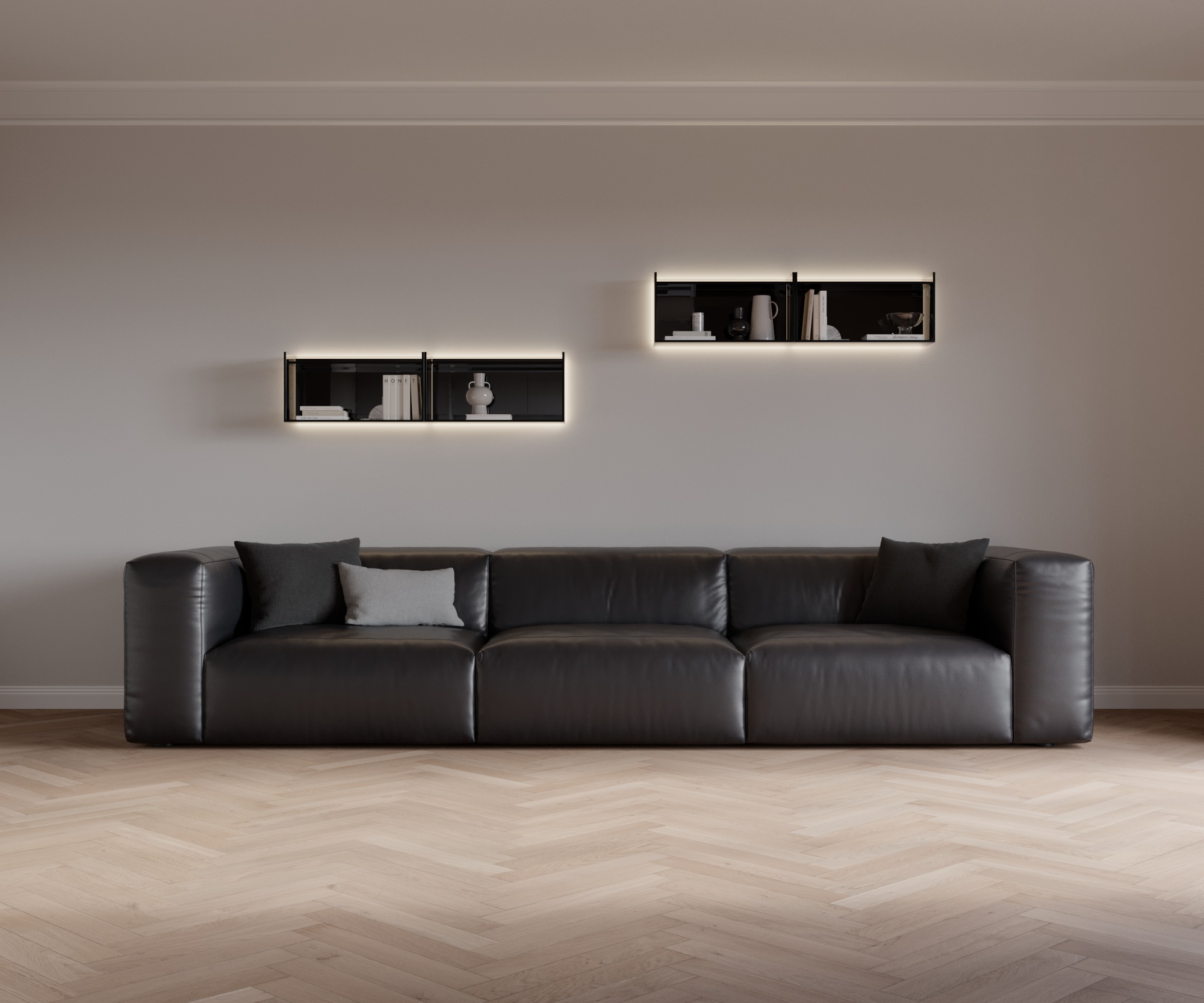 Cloud 3 places cuir Devina Antracite Cloud 3 places cuir Devina Antracite