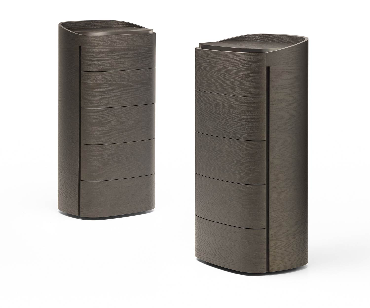 Livitalia Round Design Commode haute en chêne gris Livitalia Round Design Commode haute en chêne gris