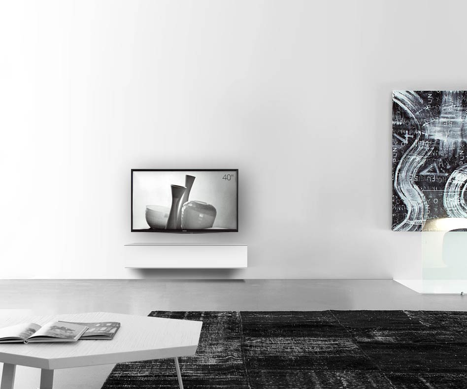 /Design Lowboard mur L120 H25 5 blanc mat /Design Lowboard mur L120 H25 5 blanc mat