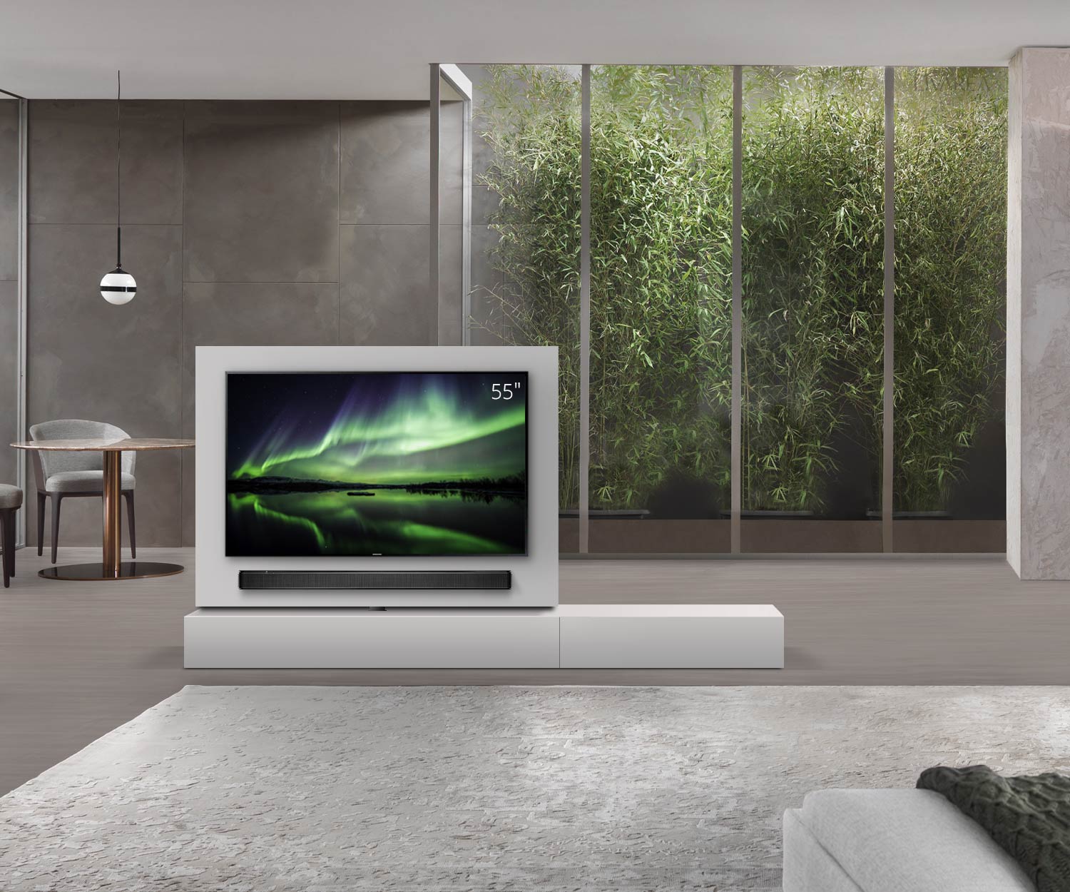 Livitalia Roto Design Lowboard Séparation de pièce avec panneau TV pivotant L150 65 H25 P47 ArticoM B90re oBox