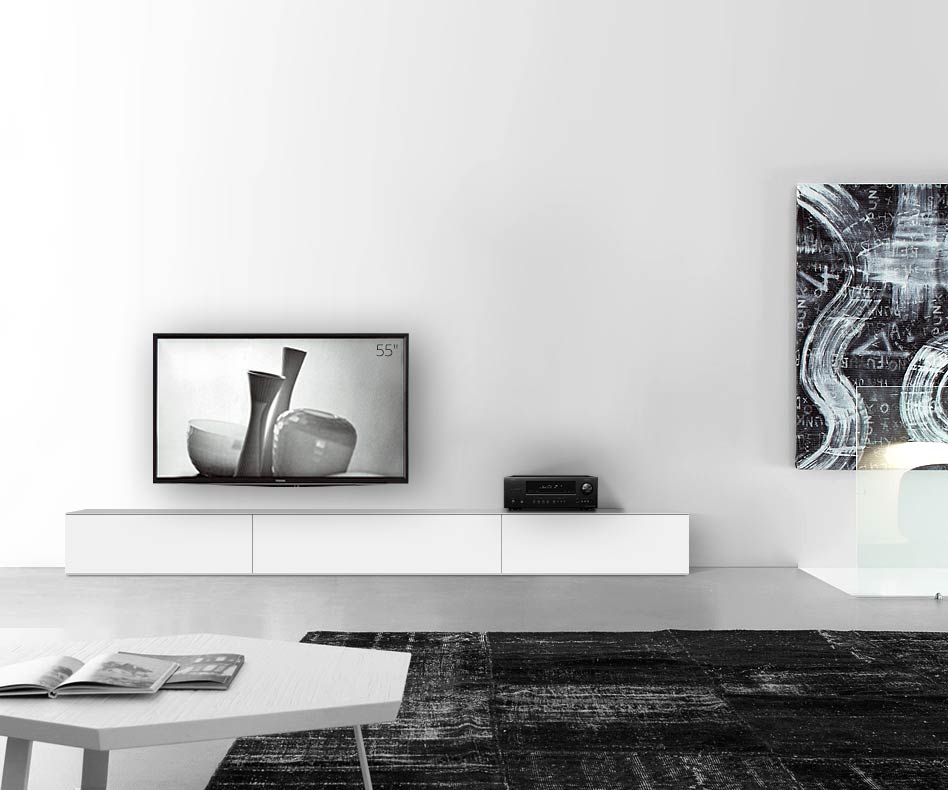/Design Lowboard Fond L300 H35 blanc mat /Design Lowboard Fond L300 H35 blanc mat