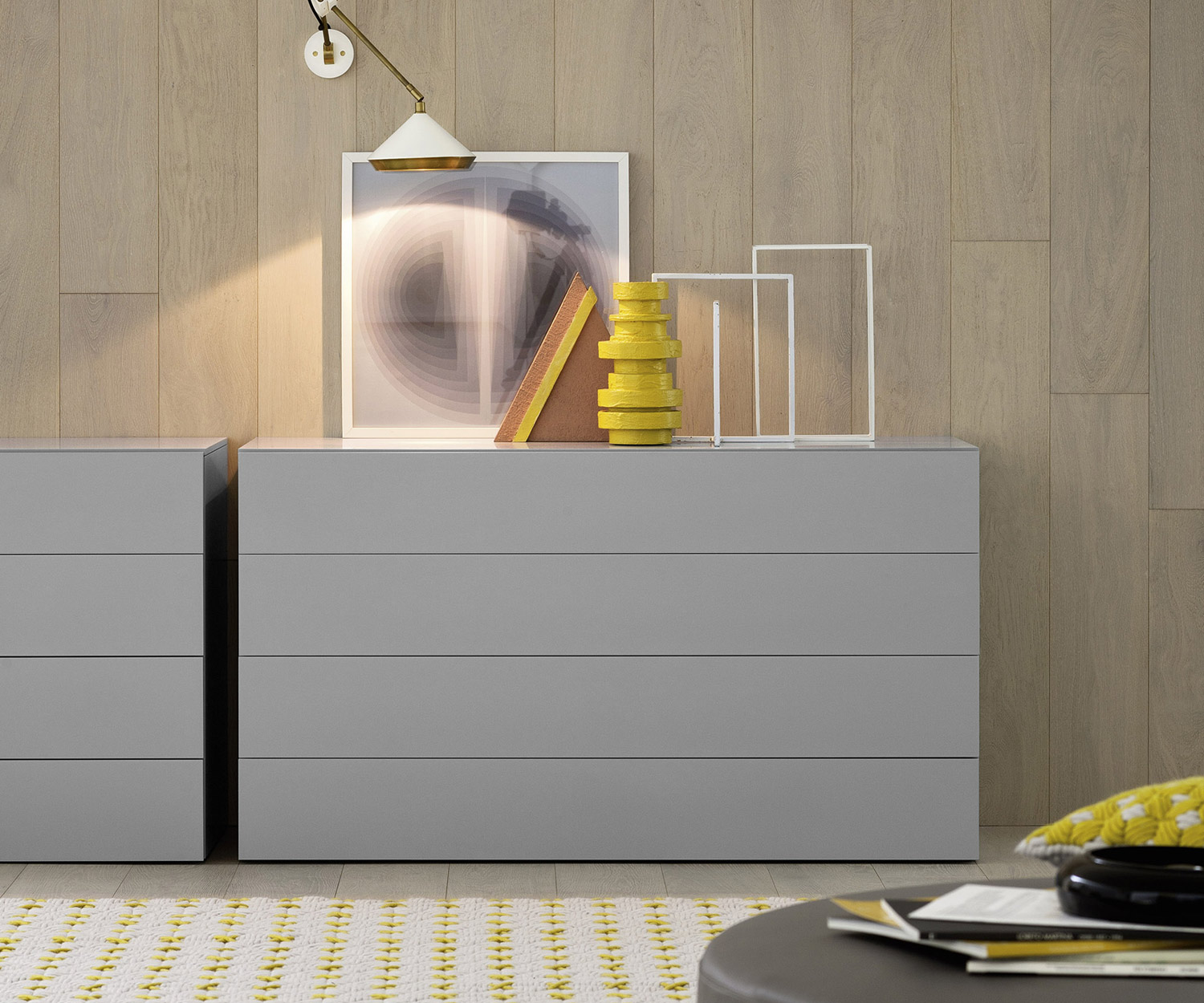 Novamobili Commode Easy 4 tiroirs gris clair mat Novamobili Commode Easy 4 tiroirs gris clair mat