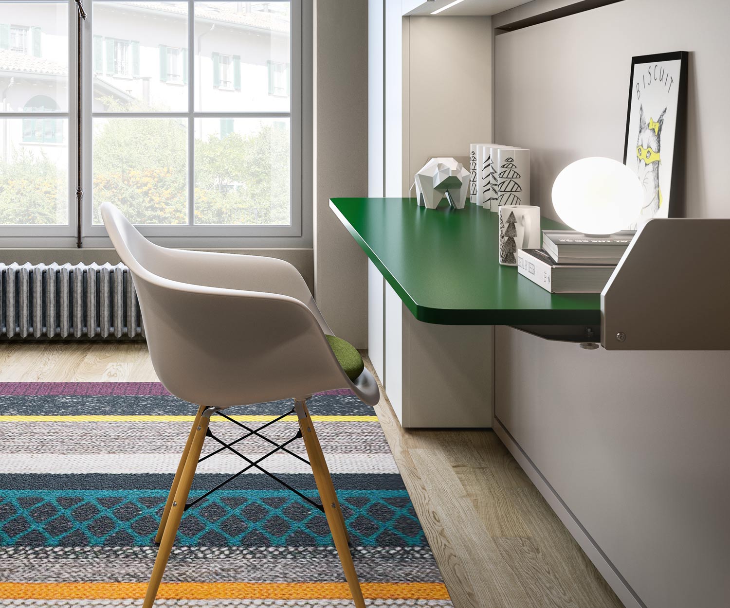 Clei Kali 90/120 Designer Board Lit escamotable avec bureau Clei Kali 90/120 Designer Board Lit escamotable avec bureau