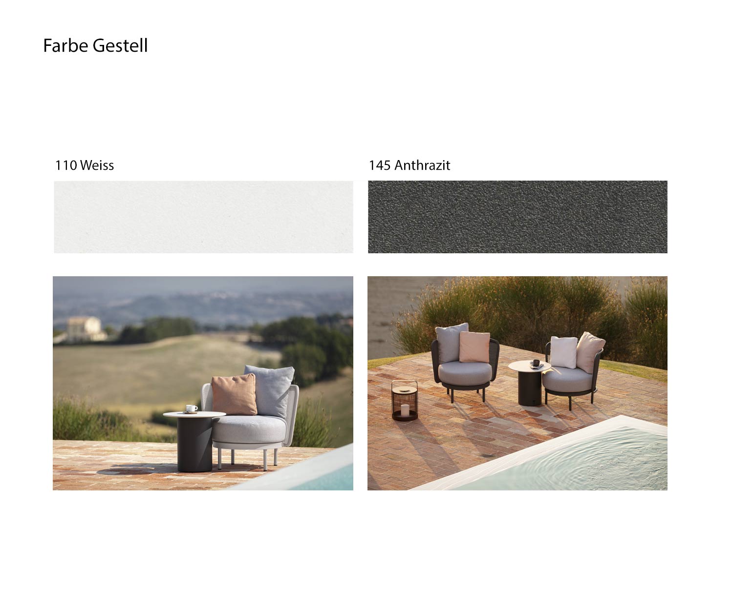 Todus Baza Round Design Lounger Couleurs de la structure Anthracite Blanc Todus Baza Round Design Lounger Couleurs de la structure Anthracite Blanc