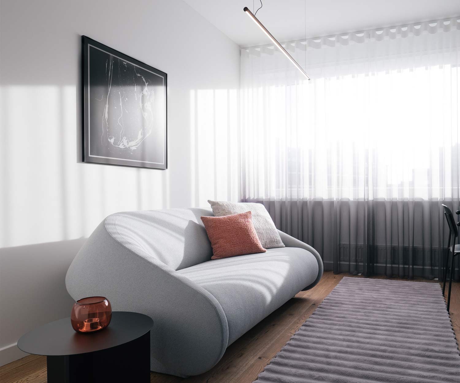 Exclusif Prostoria Canapé-lit Up Lift avec revêtement en tissu gris dans le salon Exclusif Prostoria Canapé-lit Up Lift avec revêtement en tissu gris dans le salon