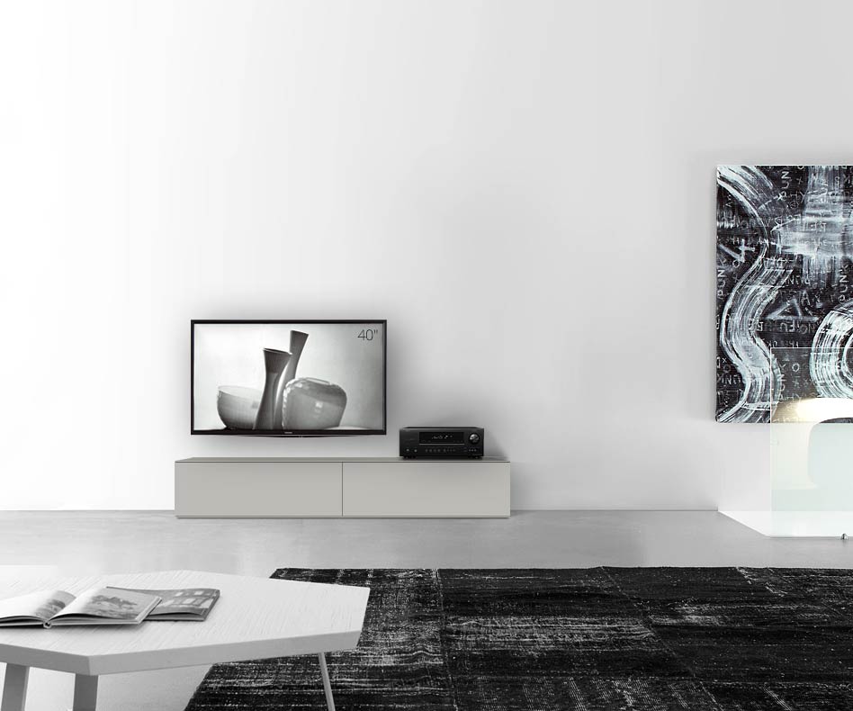 /Design Lowboard sol L180 H35 gris clair mat /Design Lowboard sol L180 H35 gris clair mat